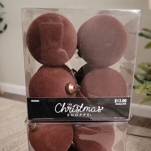 Dark Brown Velvet (Flocked) Ornaments From Hobby Lobby